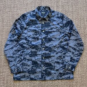 NWOT Oakley Men's Woven Cotton Long Weekend Jacket Tiger Mountain Camo Gray
